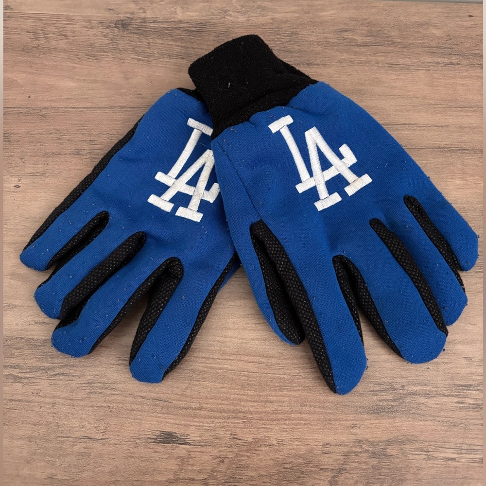 LA Blue and Black Gloves